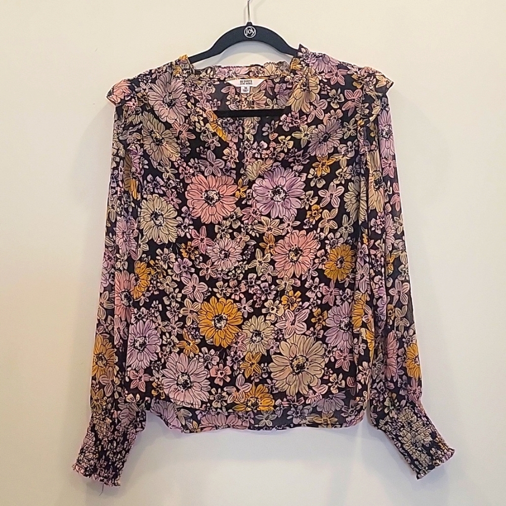 BB Dakota By Steve Madden Floral Me Not Top Size M
